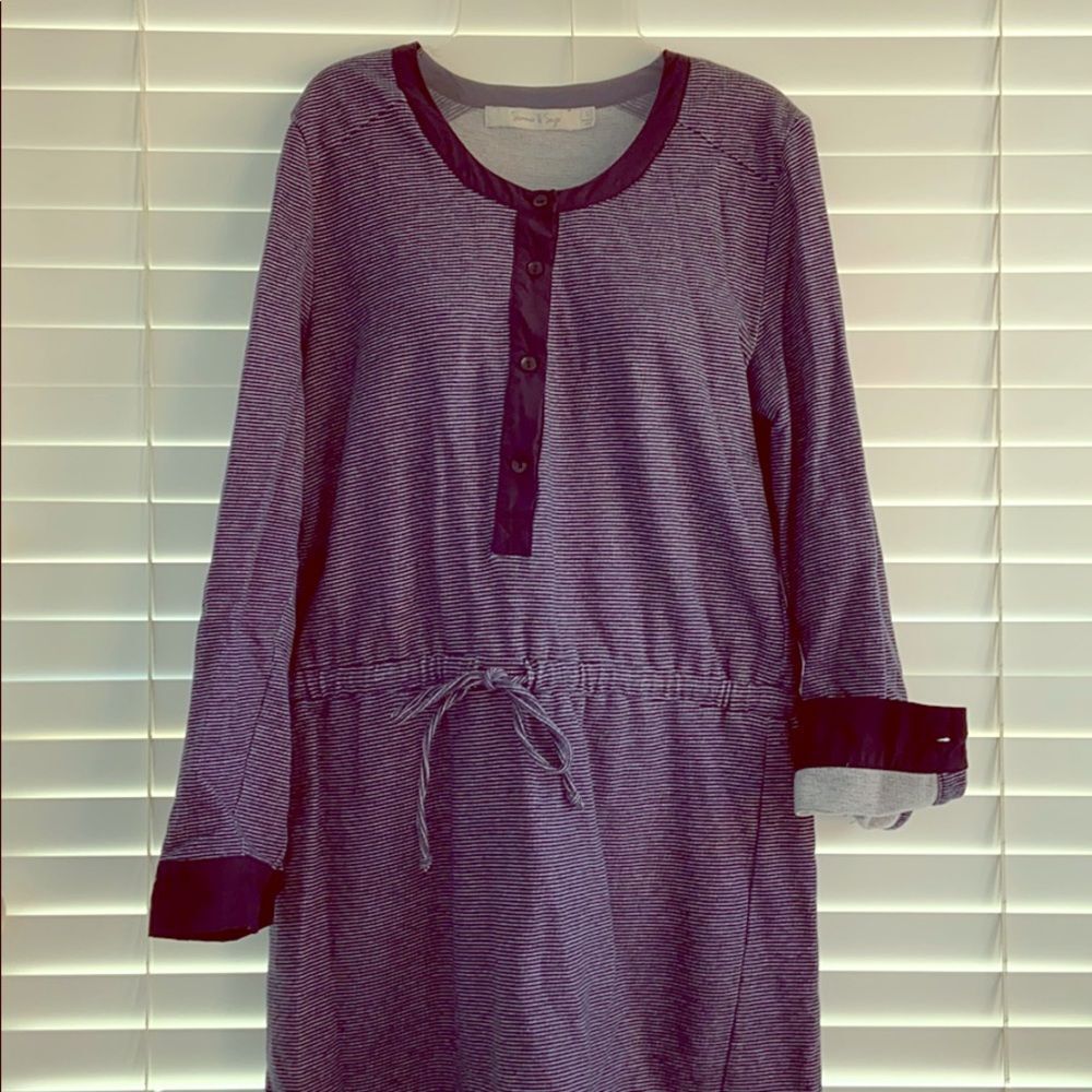 Summer and Sage comfy blue striped dress, Large